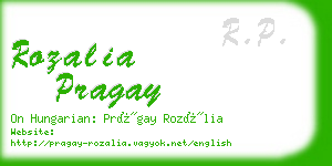 rozalia pragay business card